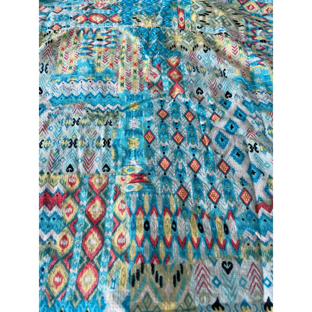 Vat Pave Abstract print Button Up Short Sleeve Top SZ L Cotton Blend - Picture 3 of 9